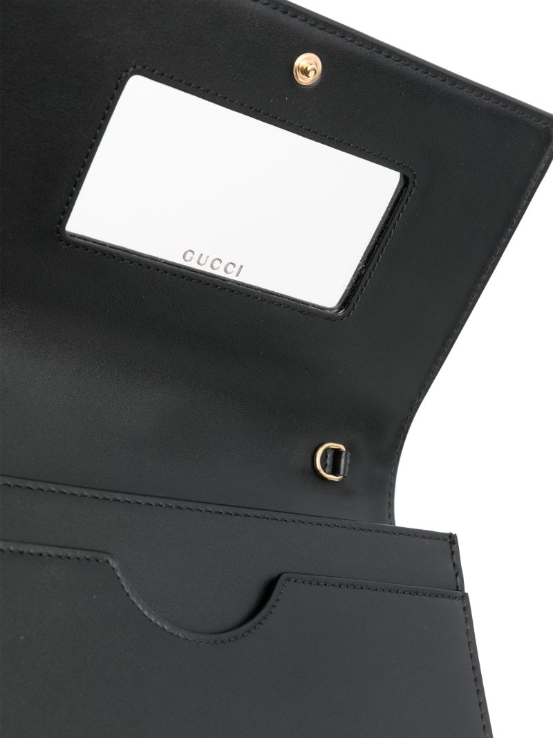 Black Gg MatelassÃ_x0083_Â© Chain-strap Leather Wallet