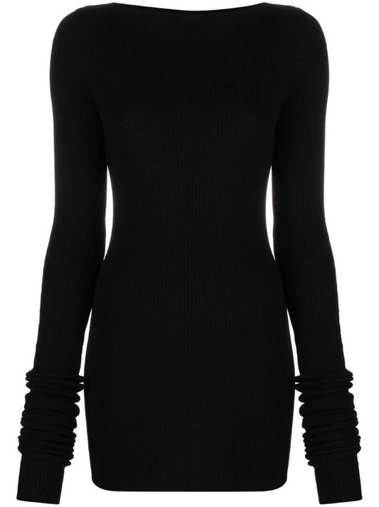 Black Virgin Wool Knitted Sweater