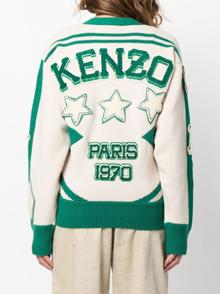 Green Varsity Merino Wool Sweater