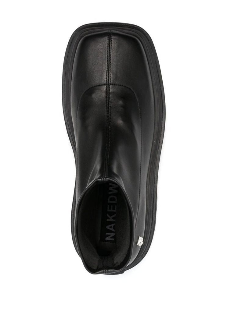 Black Sassy 90 Platform Faux Leather Boots