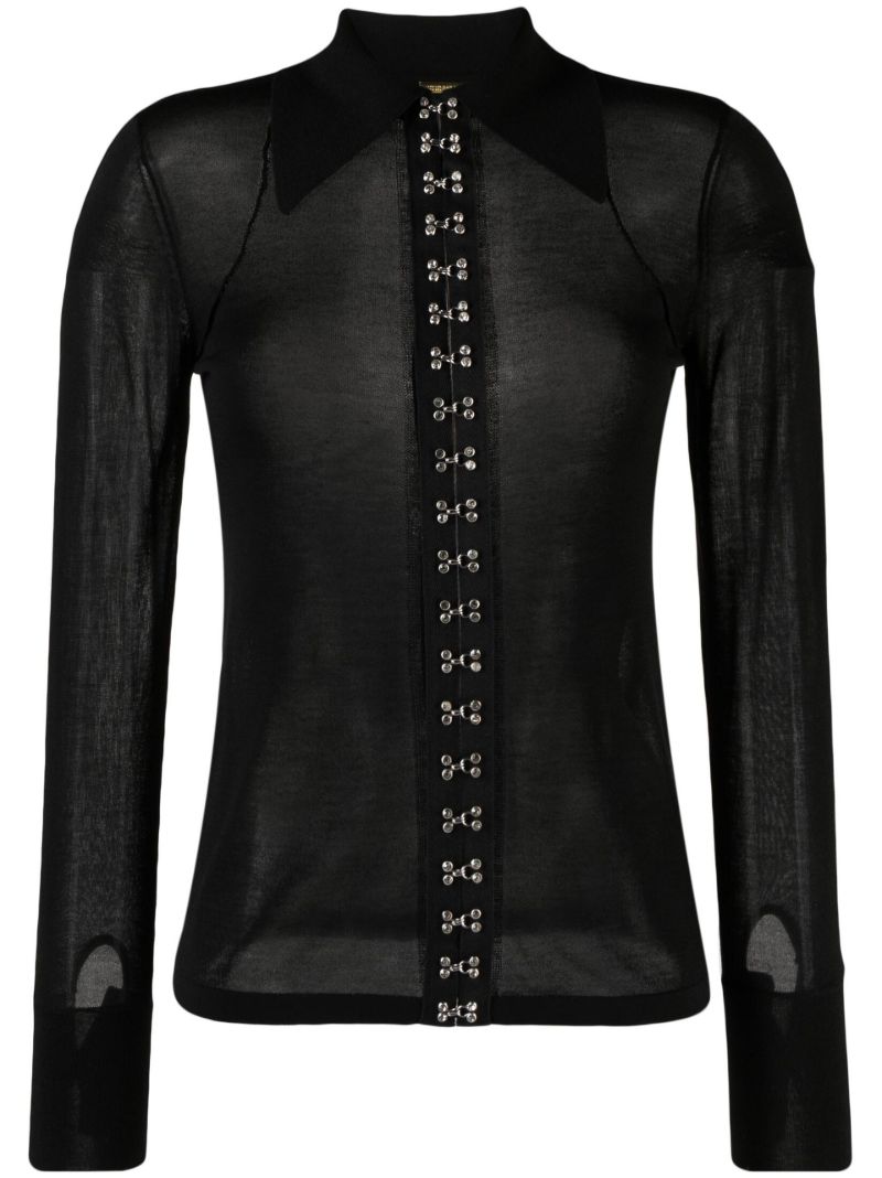 Black Semi-sheer Tencel Shirt