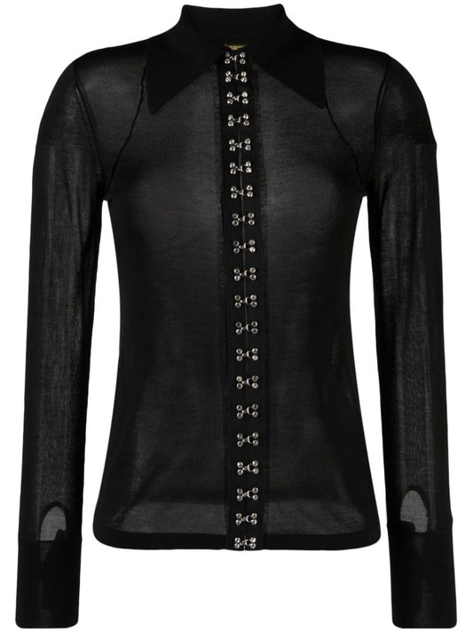 Black Semi-sheer Tencel Shirt
