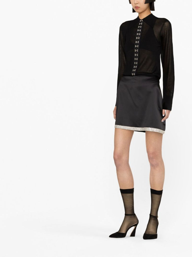 Black Semi-sheer Tencel Shirt
