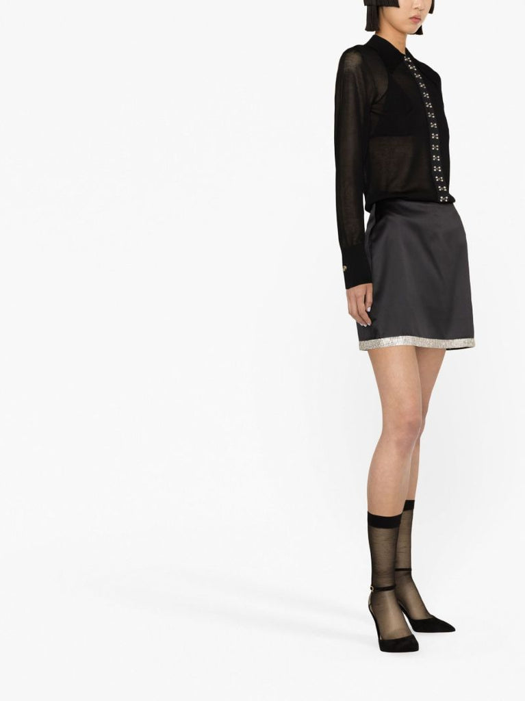 Black Semi-sheer Tencel Shirt