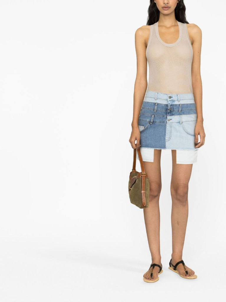 Blue Holly Layered Denim Skirt