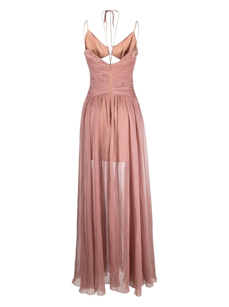 Pink Cut-out Draped Maxi Dress