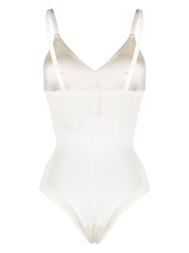 White V-neck Shapewear Bodysuit