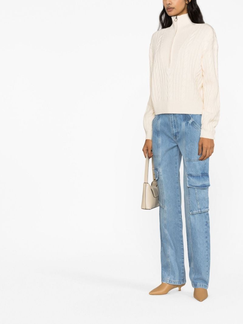 Neutral Maylene Cable-knit Sweater