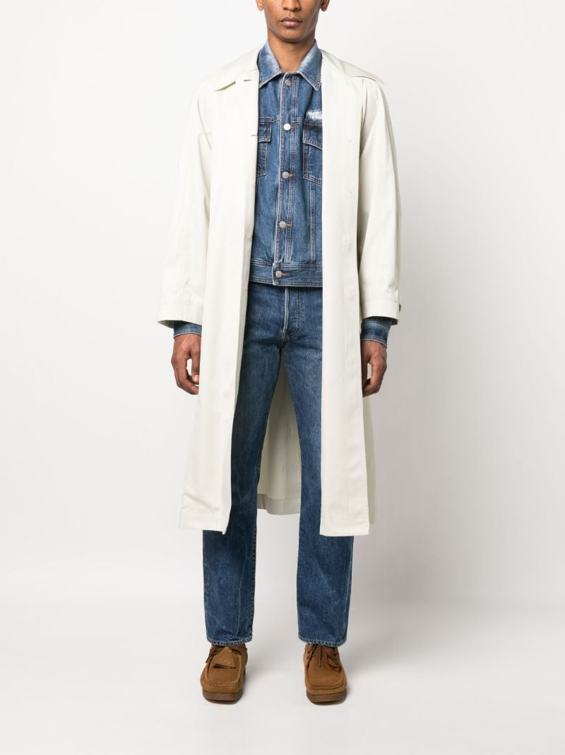 Blue Mid Rise Straight-leg Jeans