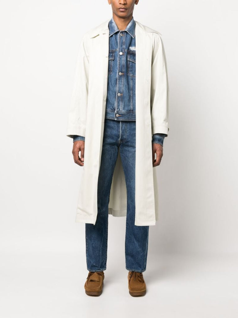 Blue Mid Rise Straight-leg Jeans