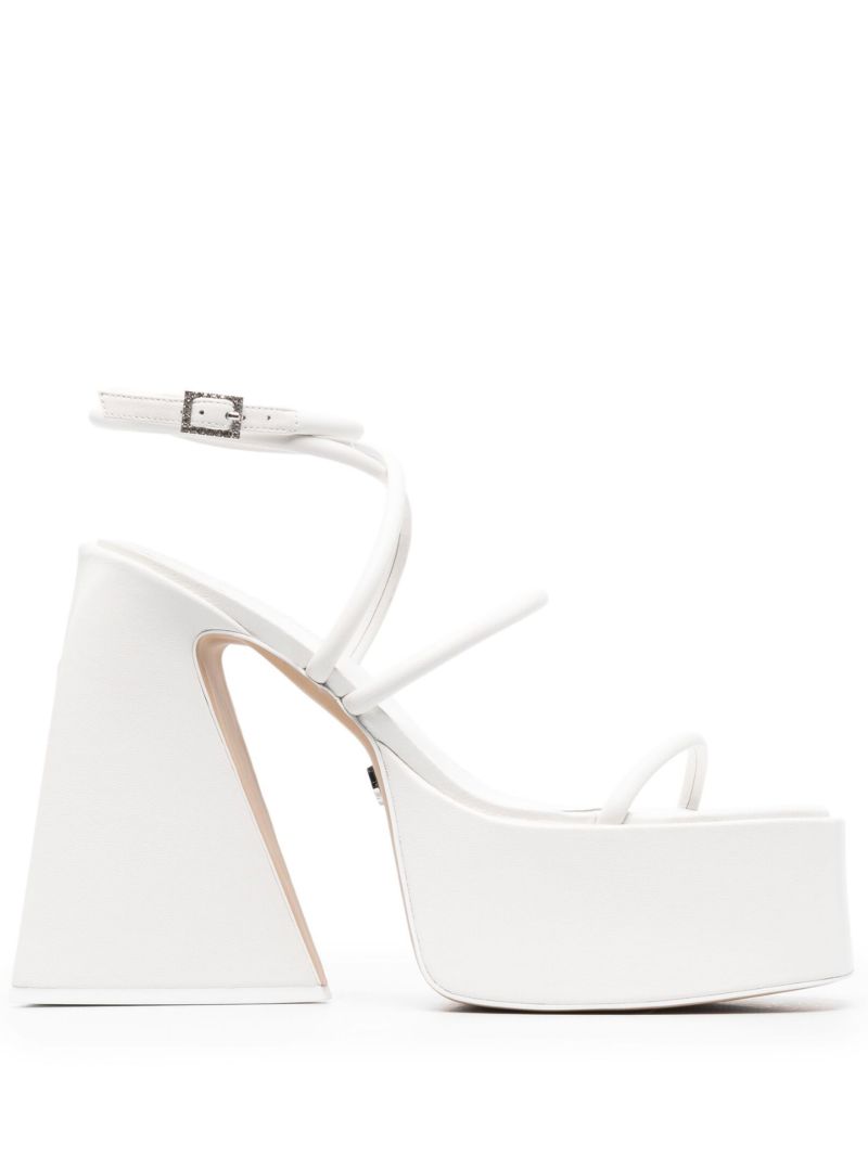 White Angel 155 Leather Platform Sandals
