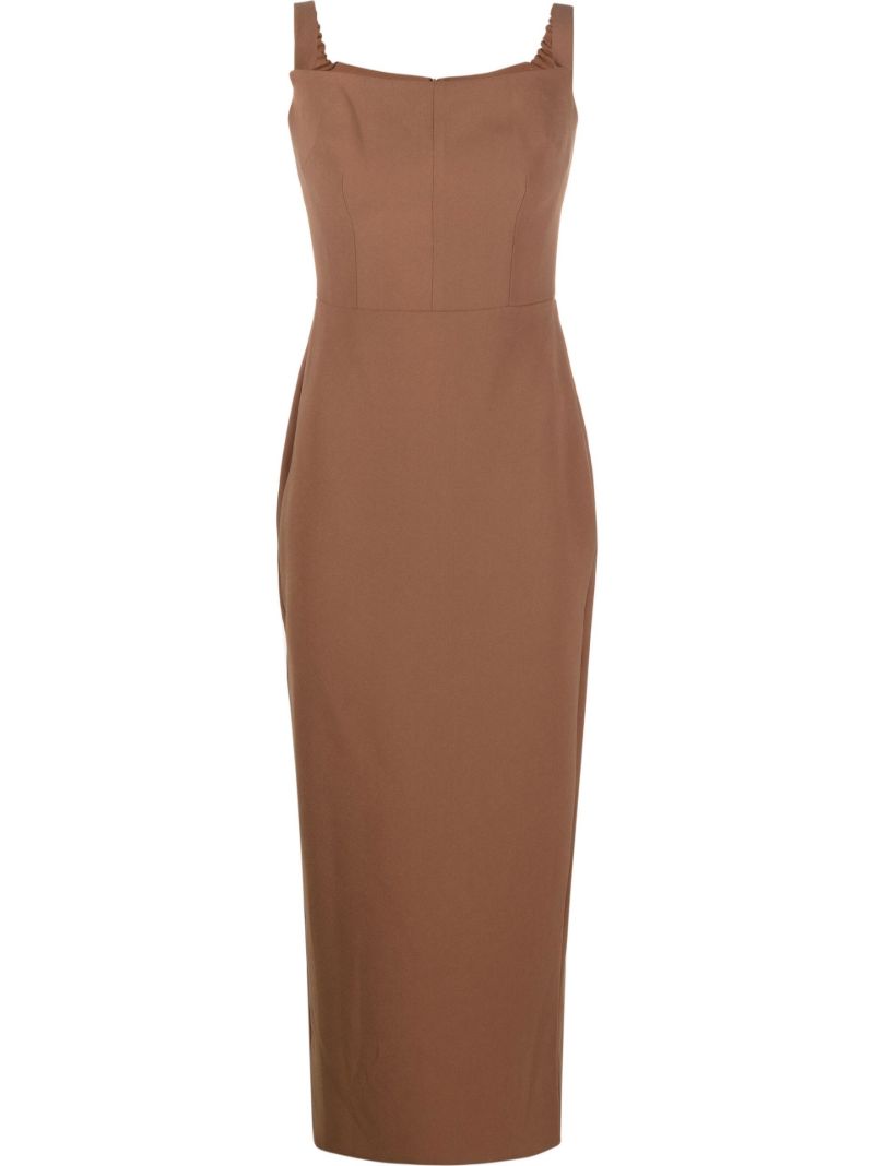 Brown Tierny Off-the-shoulder Midi Dress