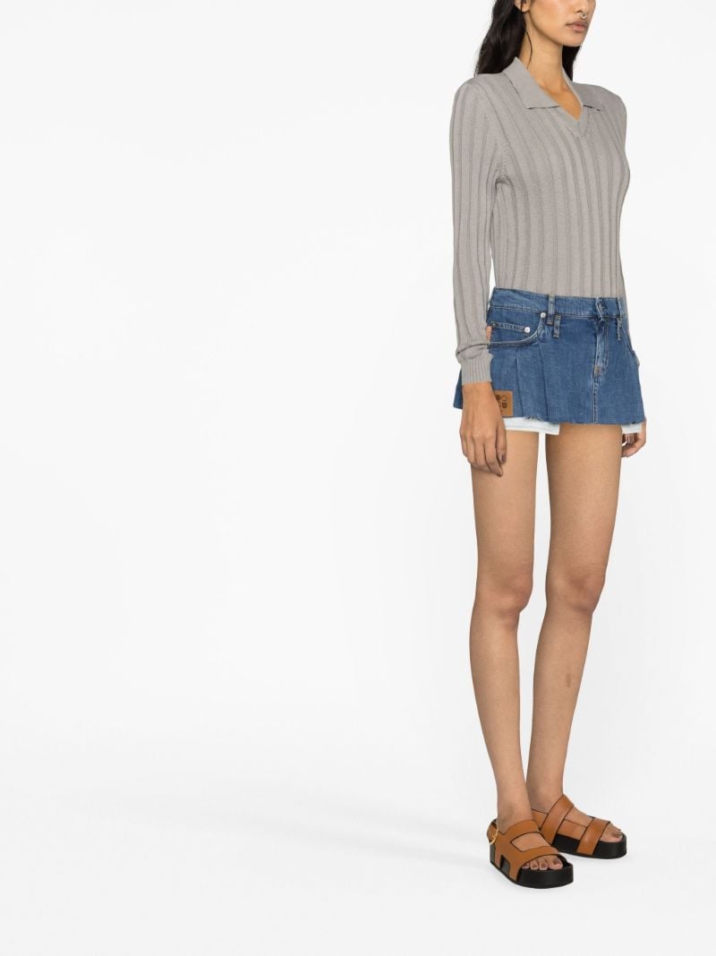 Blue Lennon Pleated Denim Mini Skirt