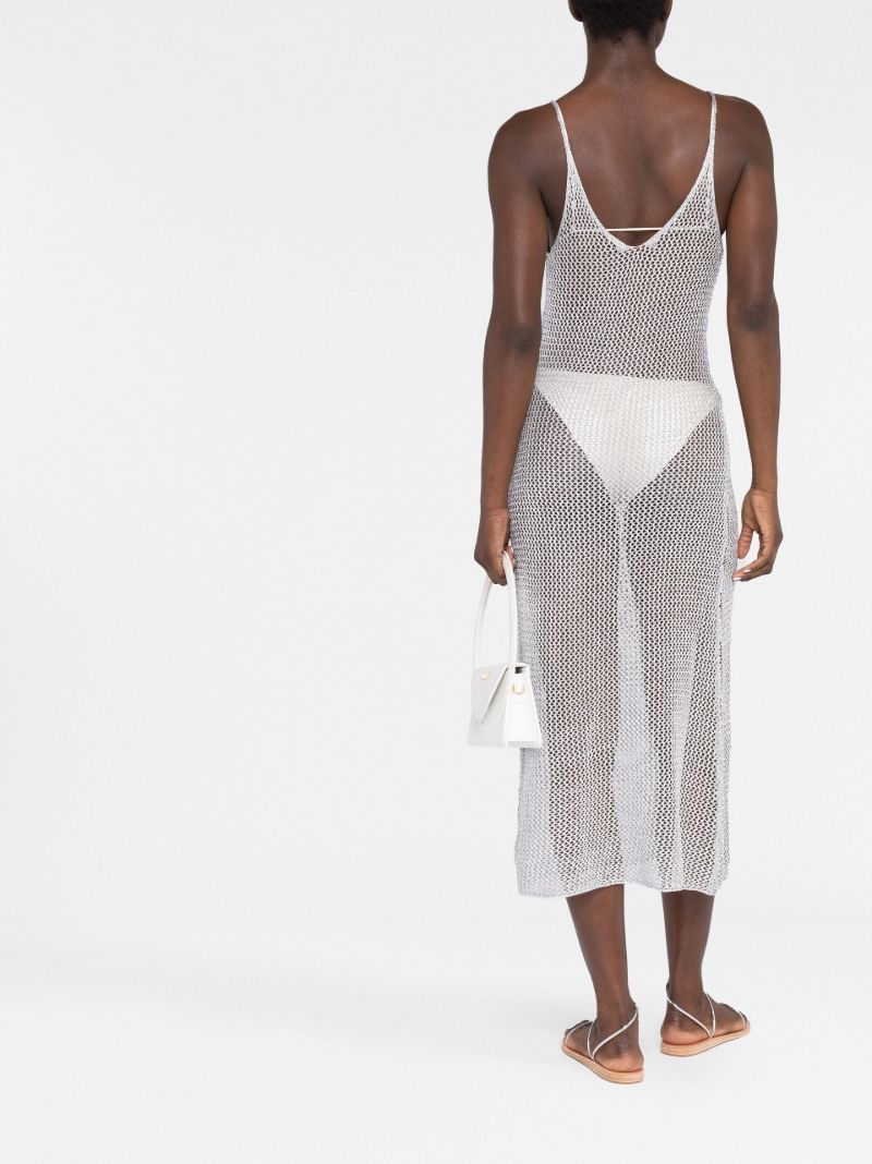 Silver Open Knit Beach Dress