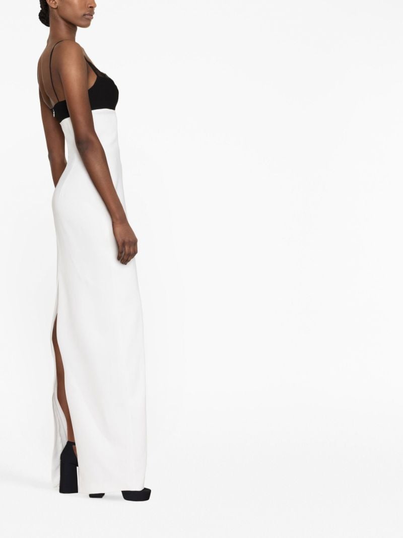 White Lace Trim Pencil Maxi Dress