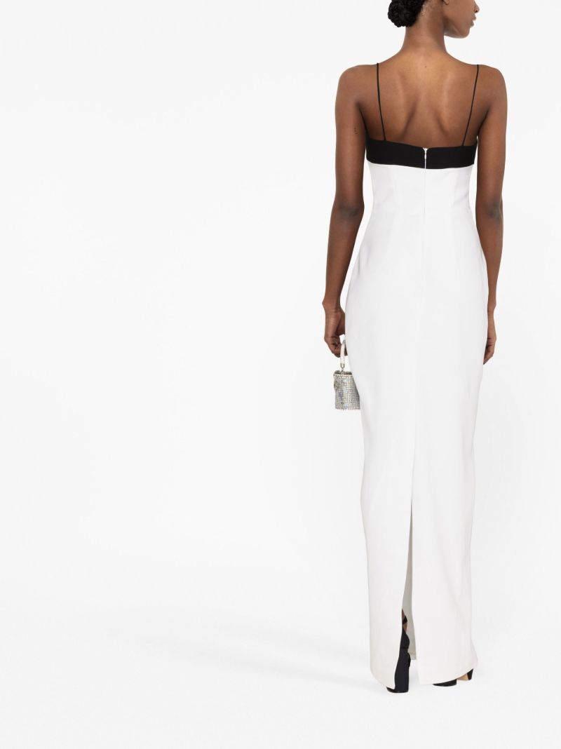 White Lace Trim Pencil Maxi Dress