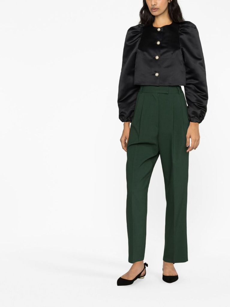 Black Mystery Puff Cropped Jacket