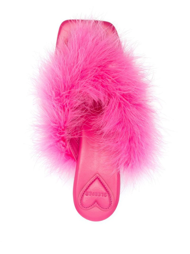 Pink 75 Feather Sandals