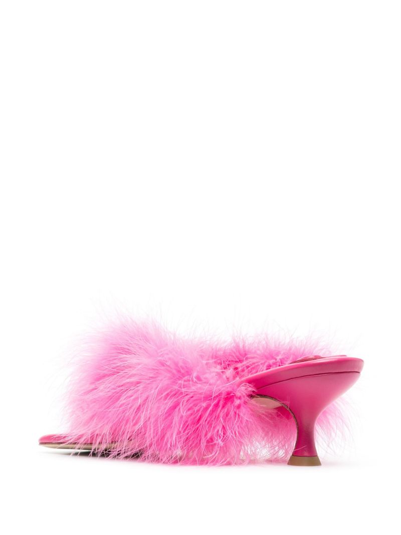 Pink 75 Feather Sandals