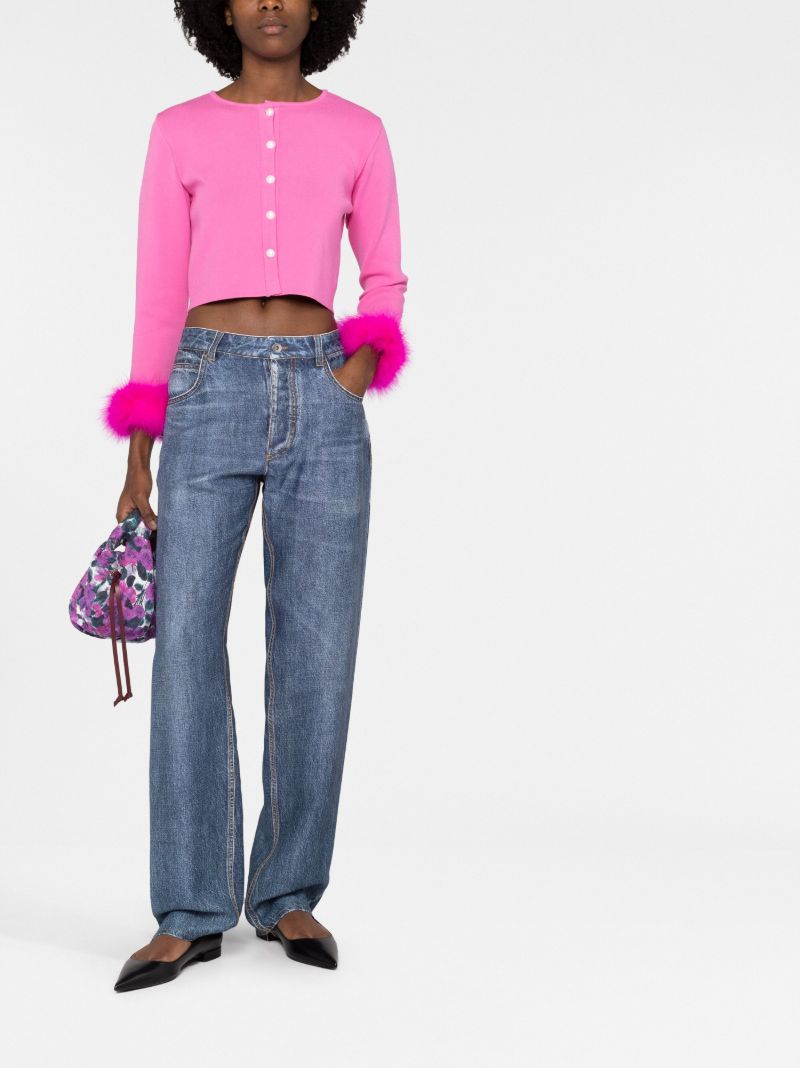 Pink Ostrich Feather Cardigan