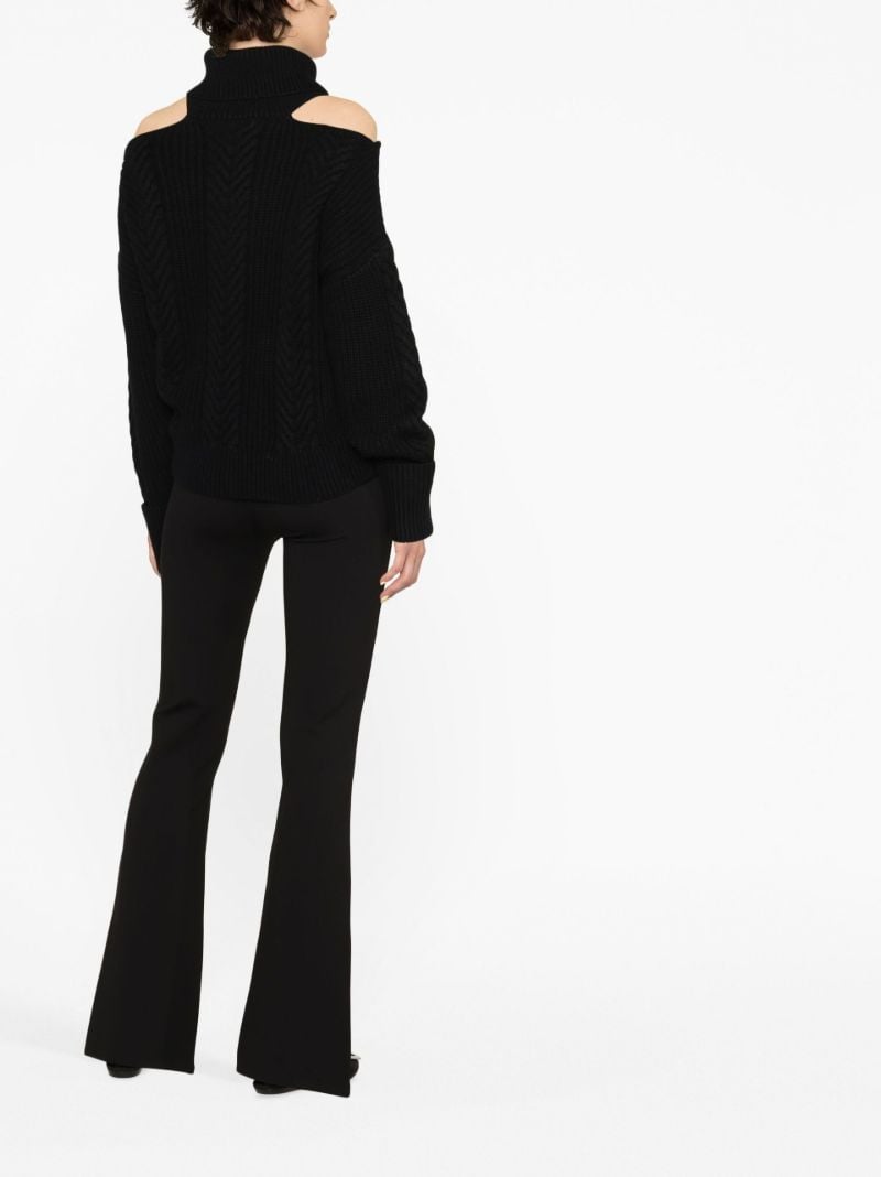 Black Cold-shoulder Knitted Sweater