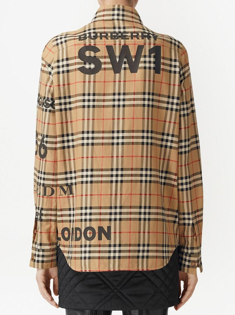 Neutral Horseferry Print Check Shirt