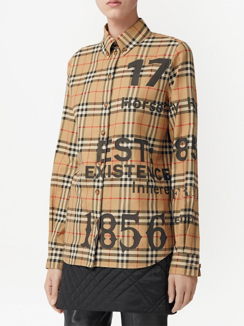 Neutral Horseferry Print Check Shirt