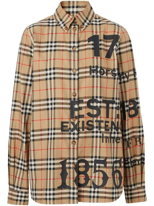 Neutral Horseferry Print Check Shirt