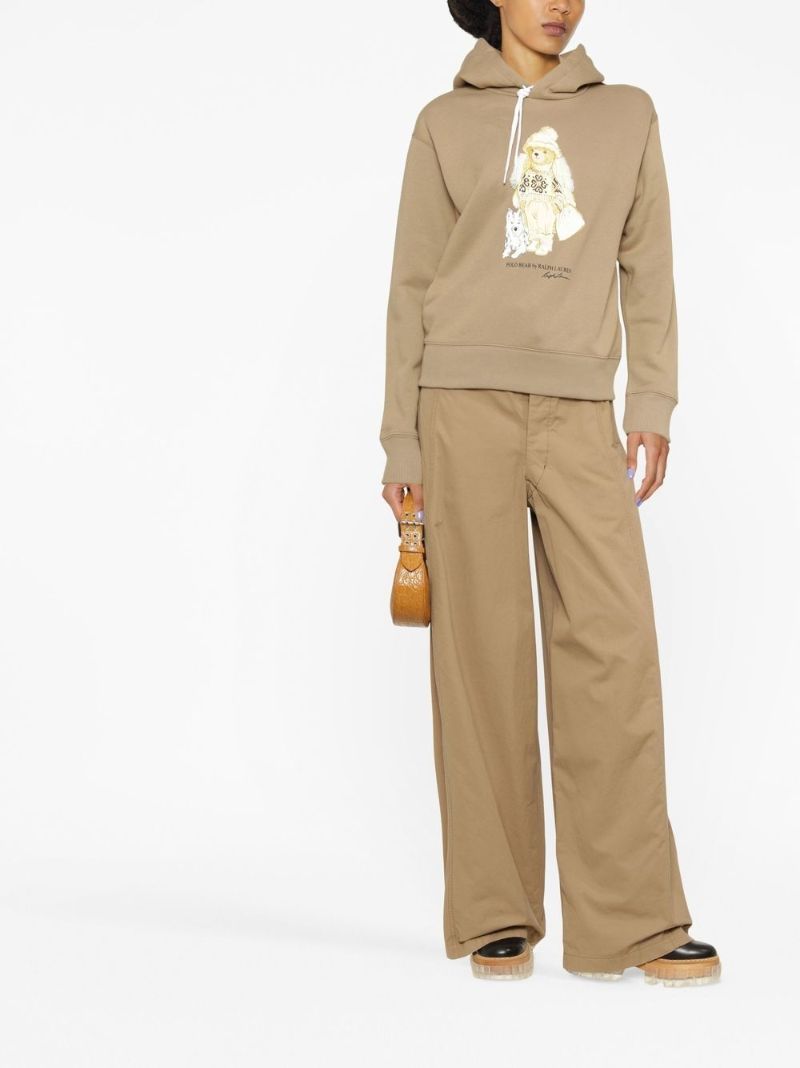 Neutral Polo Bear Print Hoodie