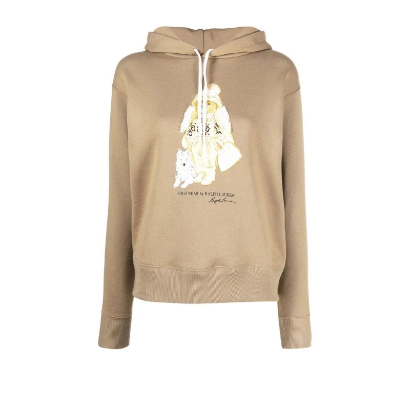 Neutral Polo Bear Print Hoodie