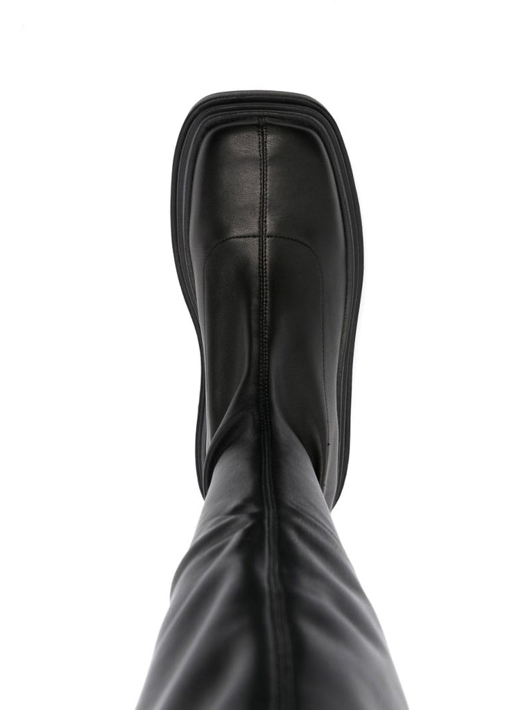 Black Sin 90 Faux Leather Platform Boots