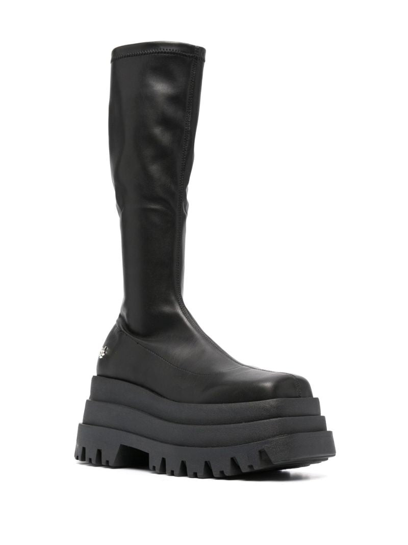 Black Sin 90 Faux Leather Platform Boots