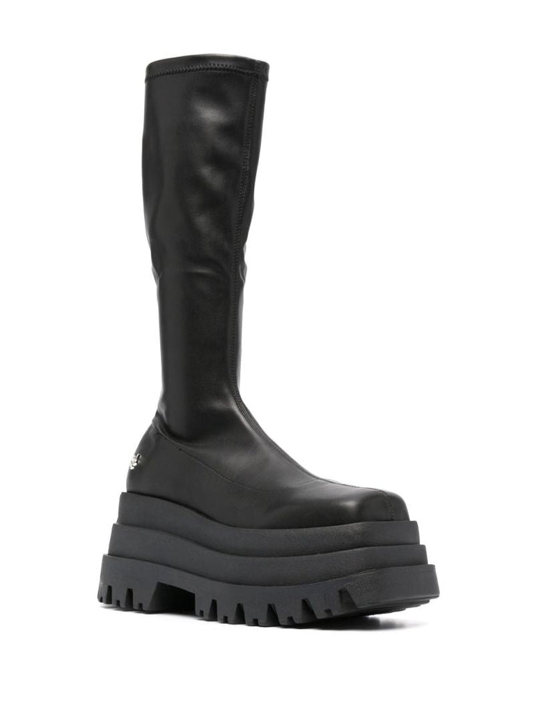 Black Sin 90 Faux Leather Platform Boots