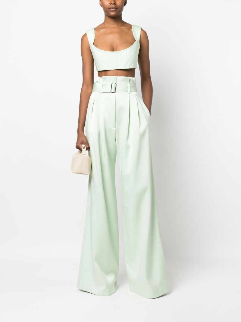 Green Aro Cropped Corset Top