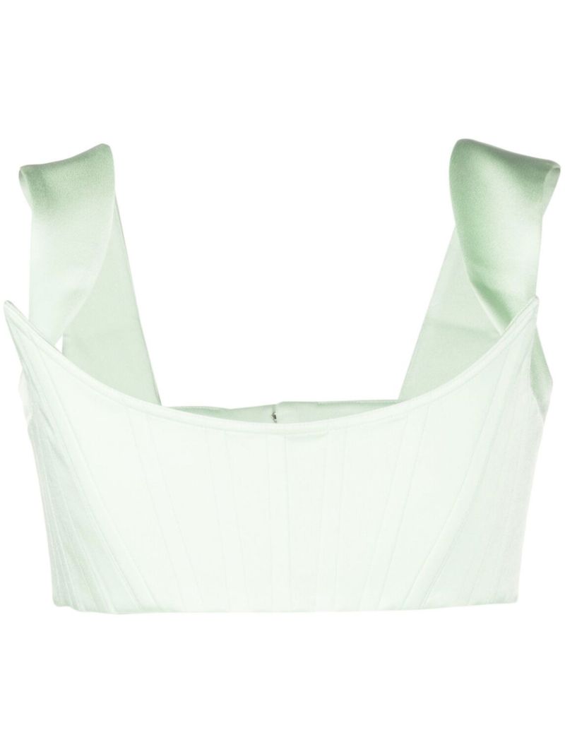 Green Aro Cropped Corset Top