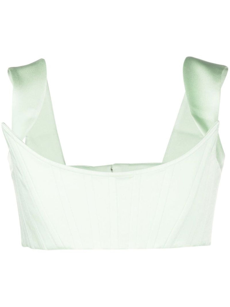 Green Aro Cropped Corset Top