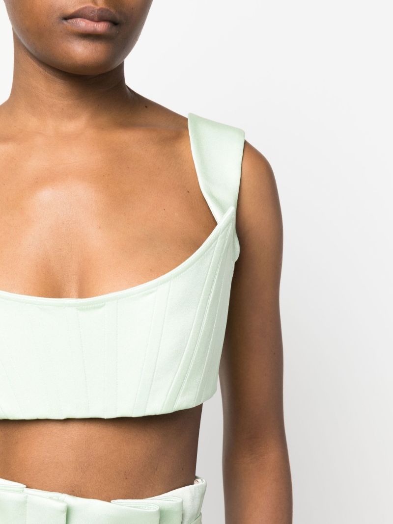 Green Aro Cropped Corset Top