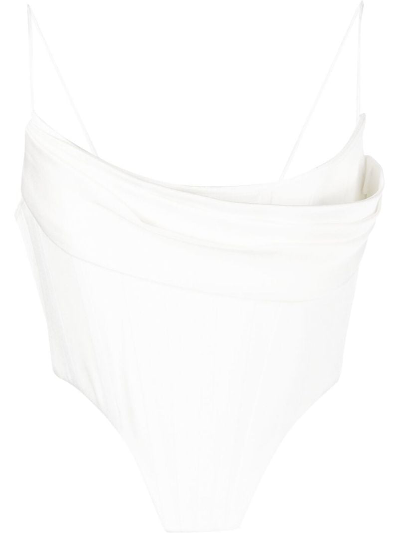 White Draped Crop Top