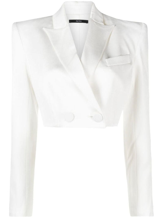 White Parker Cropped Blazer