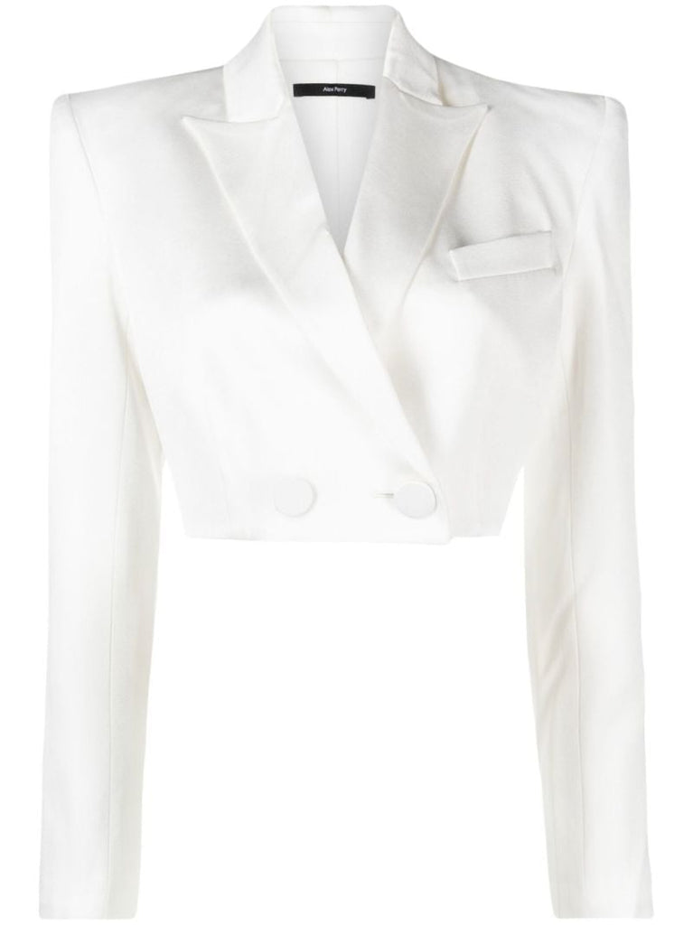 White Parker Cropped Blazer