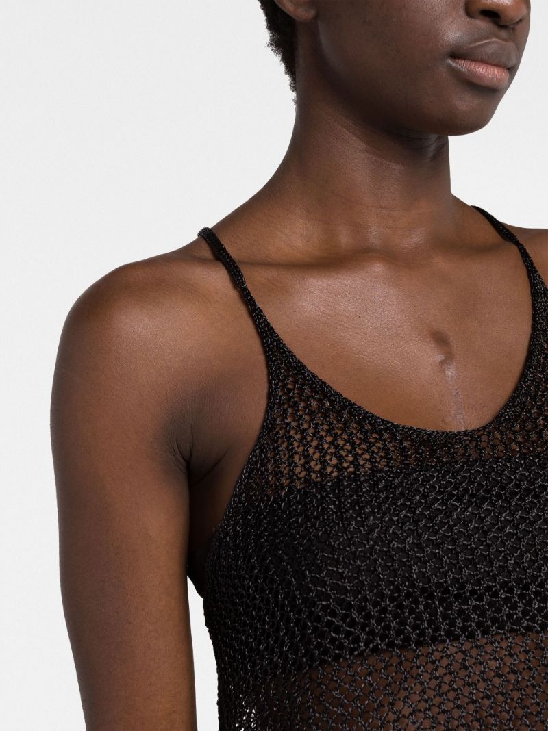 Black Miles Open-knit Sleeveless Top