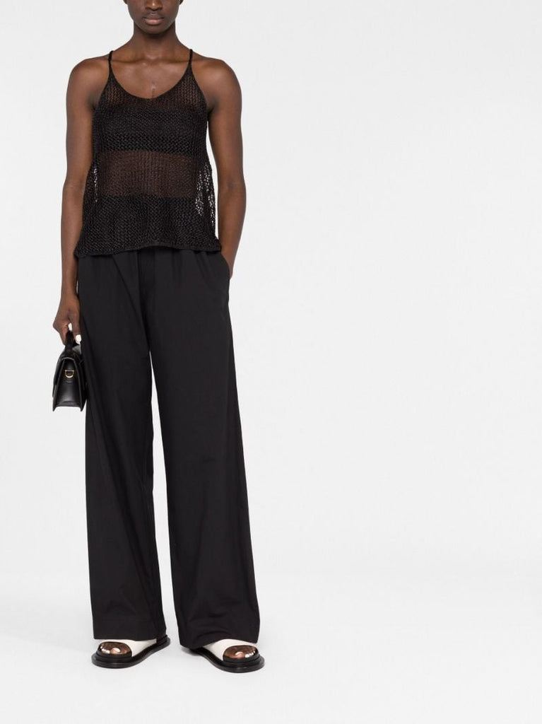 Black Miles Open-knit Sleeveless Top