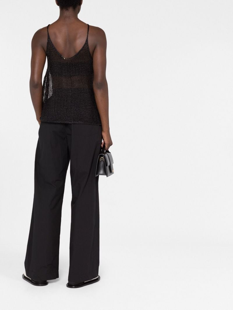 Black Miles Open-knit Sleeveless Top