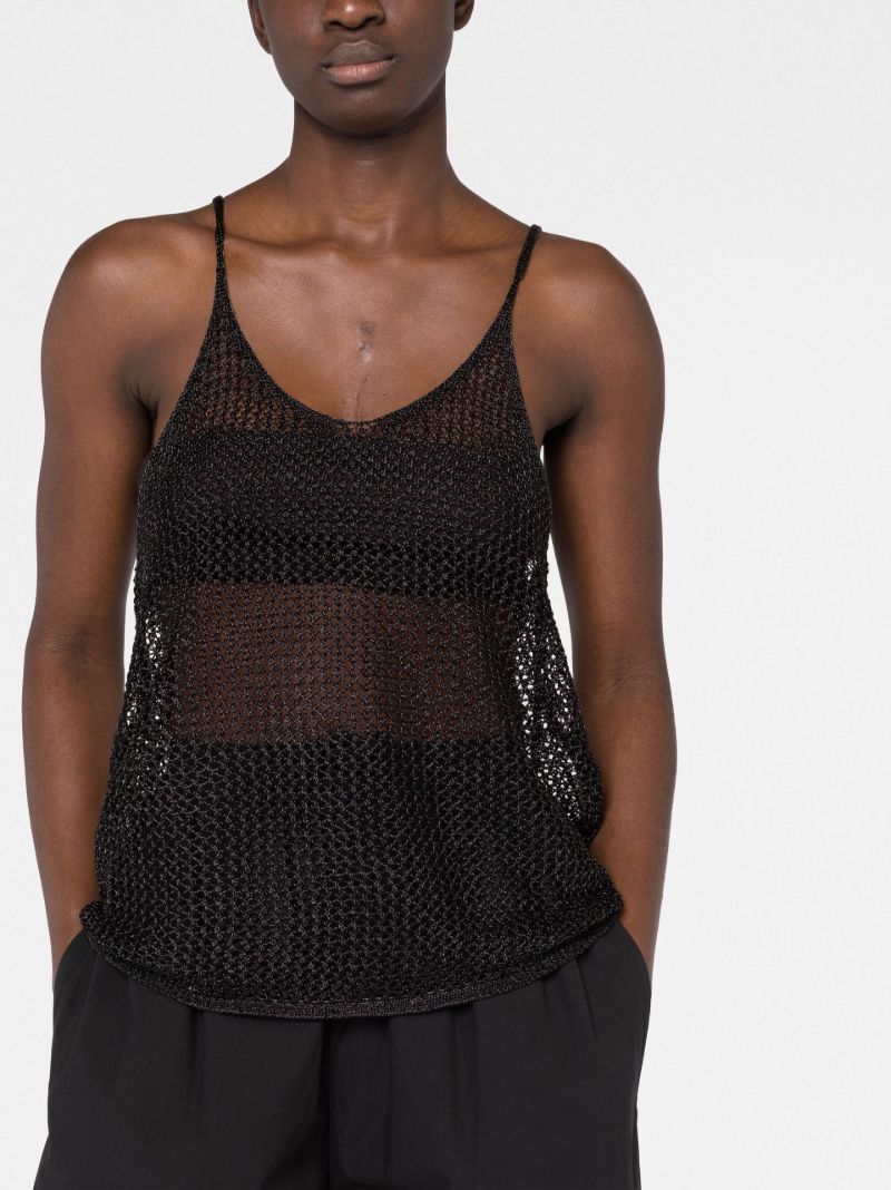 Black Miles Open-knit Sleeveless Top
