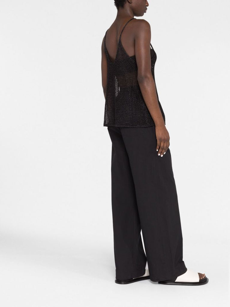 Black Miles Open-knit Sleeveless Top