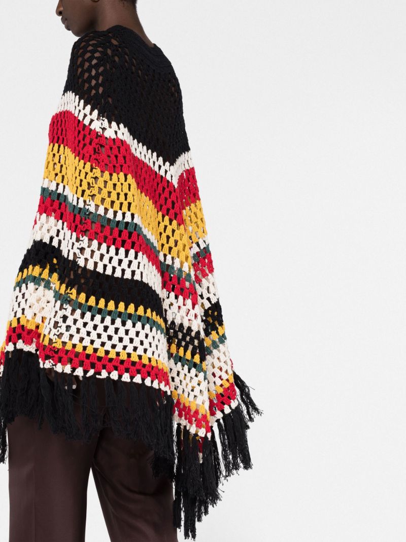 Black Chevron Stripe Crochet Cape