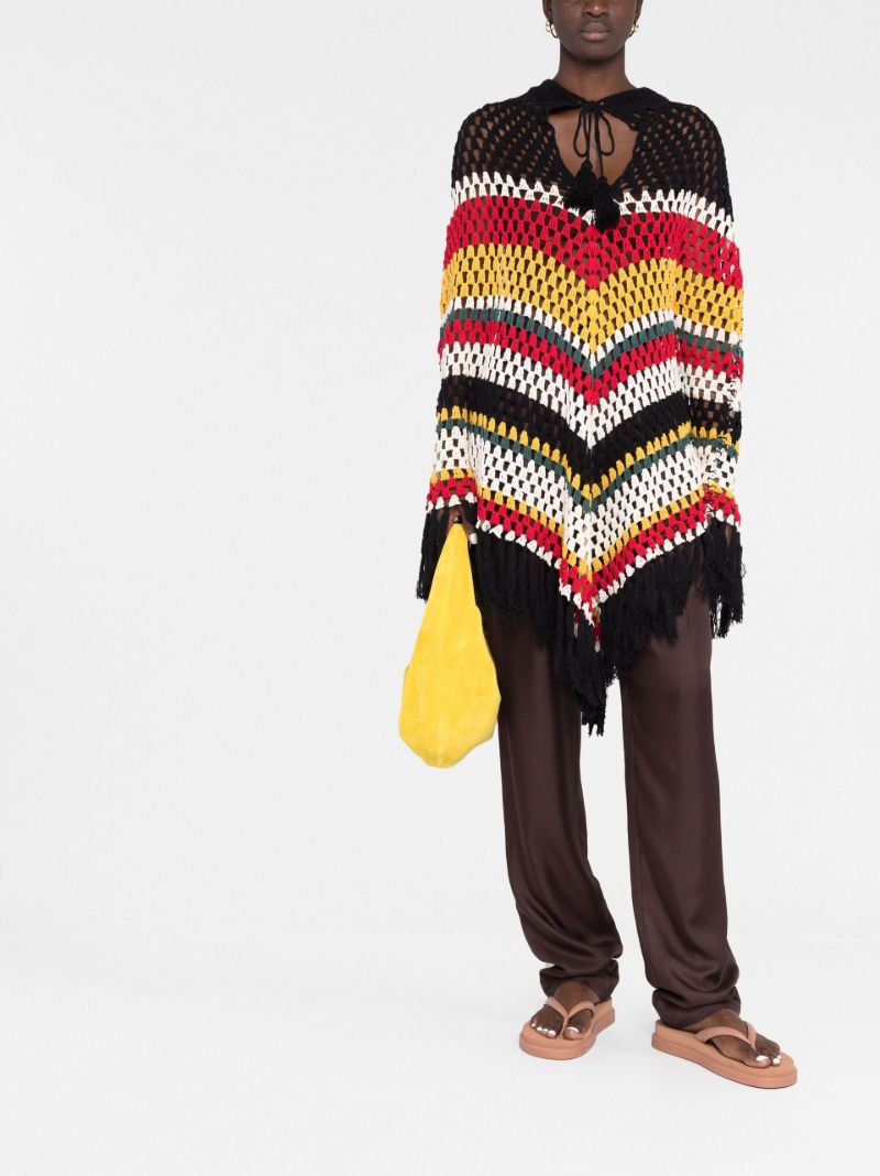 Black Chevron Stripe Crochet Cape