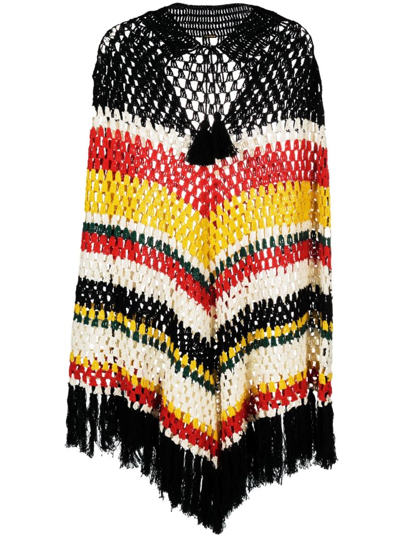 Black Chevron Stripe Crochet Cape