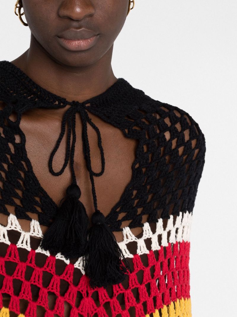 Black Chevron Stripe Crochet Cape