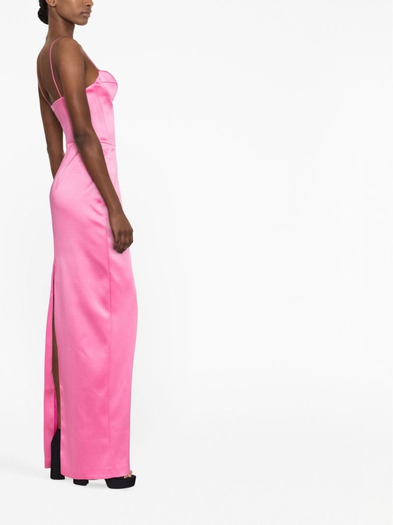 Pink Bustier Satin Maxi Dress